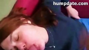 Young  Wife Gives Hubby A Blowjob And Gets  Mustache