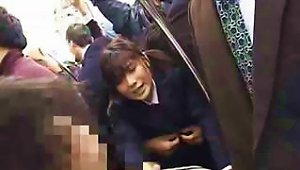 Japanese Schoolgirl Gets Groped And Fucked By A Stranger On The Bus