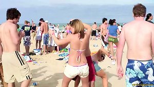 Radiant Party Girls Let Loose At A Wild Beach Party