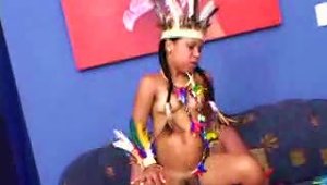 Midget Slut In Native American Costume Pounded