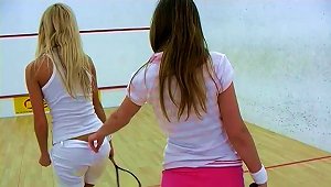 A Friendly Game Of Racquetball Turns Into Some On Court Lesbian Action