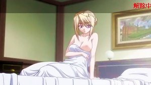 Anime Chick Wakes Up In The Morning And Puts Her Bathrobe On