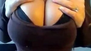 Busty Brunette Shows Off Cleavage Free Porn Ec Xhamster