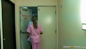 Lovely Nurse In High Heels Rides Doctors Cock On Cumshot