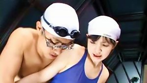 Asian Schoolgirls Have Swimming Glasses Part3