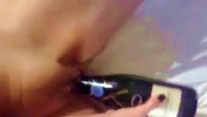 Champagne Bottle In Her Sexy Pussy