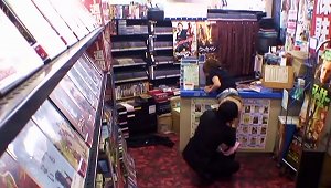 Two  Sluts Fucking With Two Guys In Sex Shop In Security Cam Video